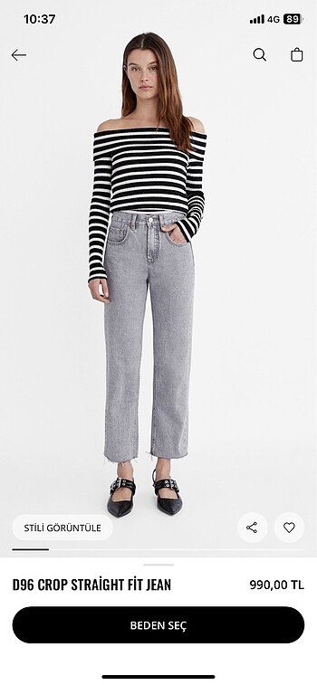 xs Beden Stradivarius D96 Jean