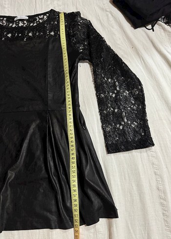 İPEKYOL Deri detaylı dantel kollu bluz - Görsel 4