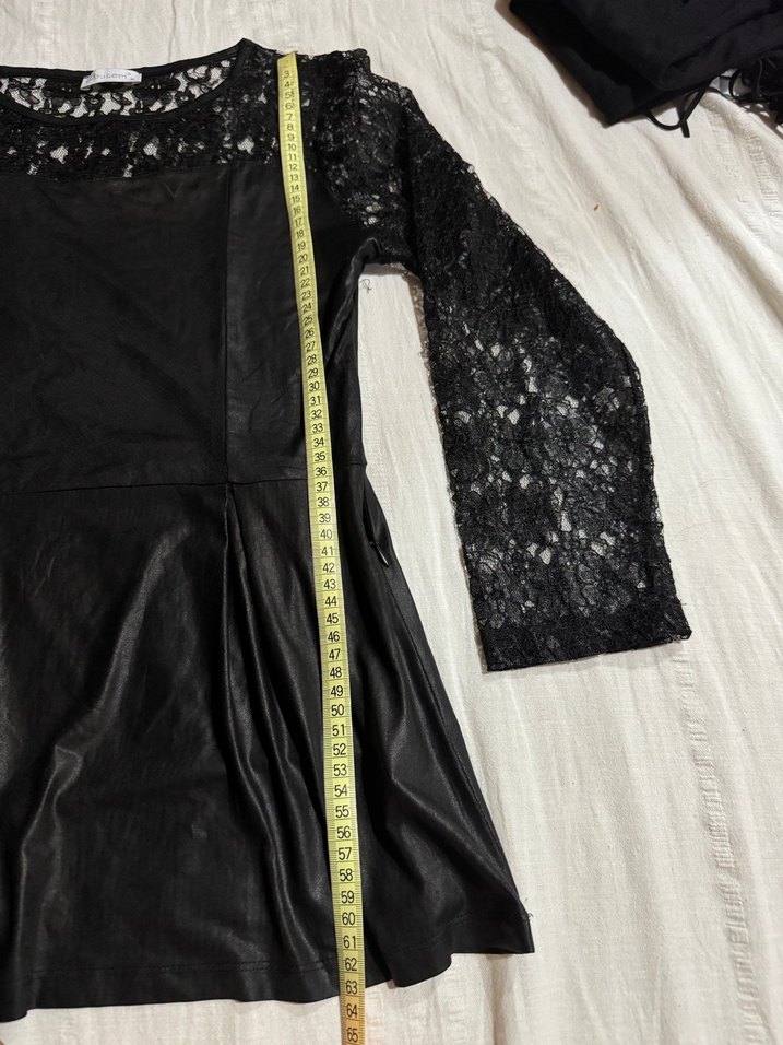 İPEKYOL Deri detaylı dantel kollu bluz - Görsel 4