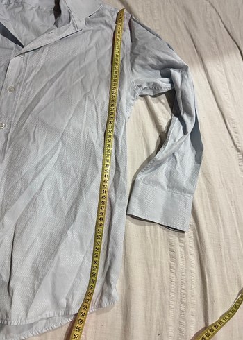 açık mavi desenli gömlek - Görsel 4