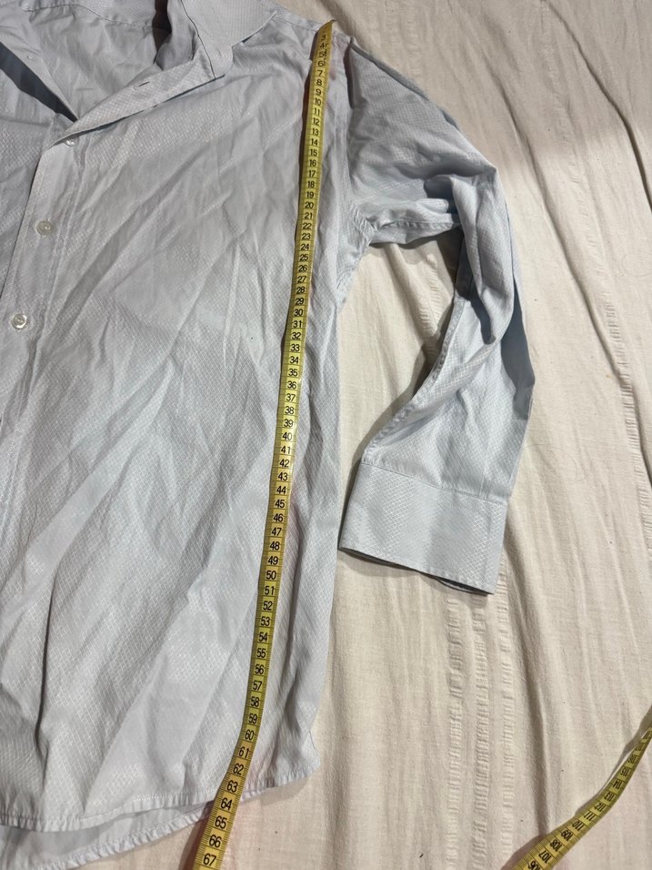 açık mavi desenli gömlek - Görsel 4