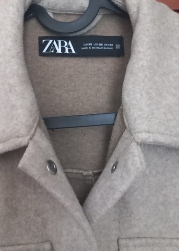Zara Bej Düğmeli Midi Kadın Kaban