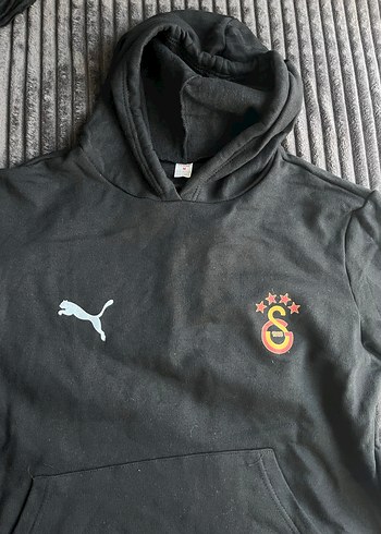 Kapüşonlu Siyah Baskılı Sweatshirt - Görsel 4