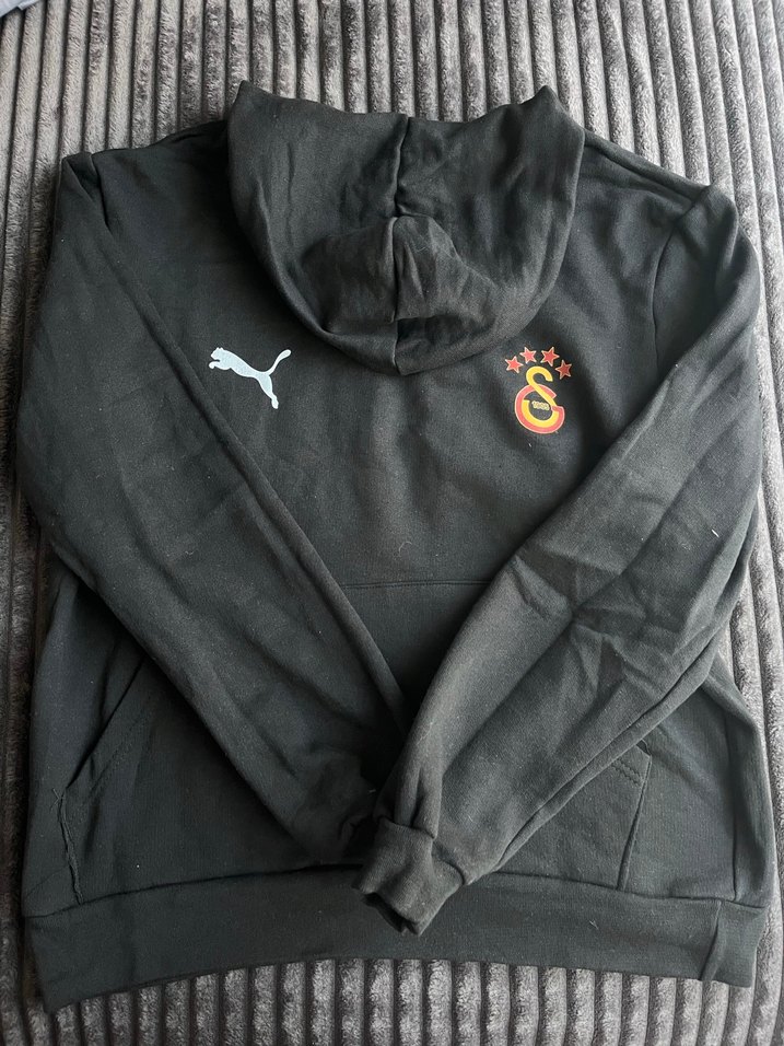 Kapüşonlu Siyah Baskılı Sweatshirt - Görsel 2