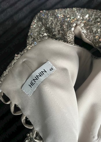 Gold Drapeli Uzun Abiye Elbise - Görsel 5