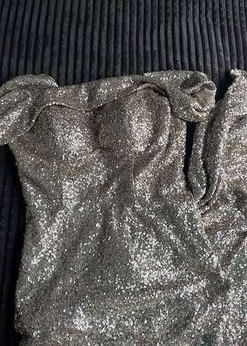 Gold Drapeli Uzun Abiye Elbise - Görsel 6