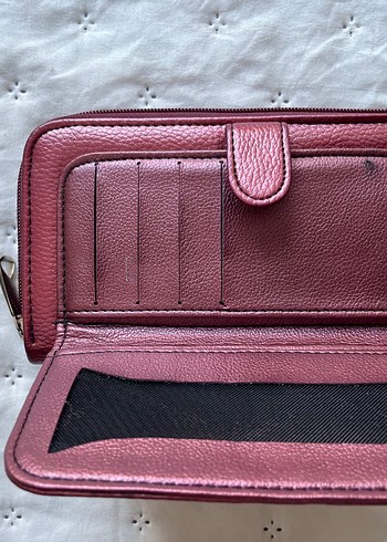Bordo Deri Fermuarlı Kadın Cüzdanı - Görsel 3