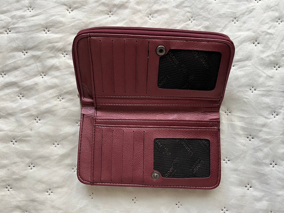 Bordo Deri Fermuarlı Kadın Cüzdanı - Görsel 4