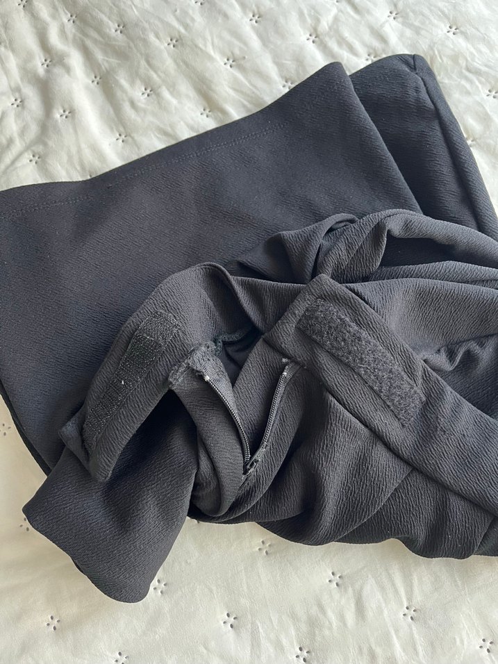 Kadın Siyah Pilili Midi Kumaş Pantolon - Görsel 2