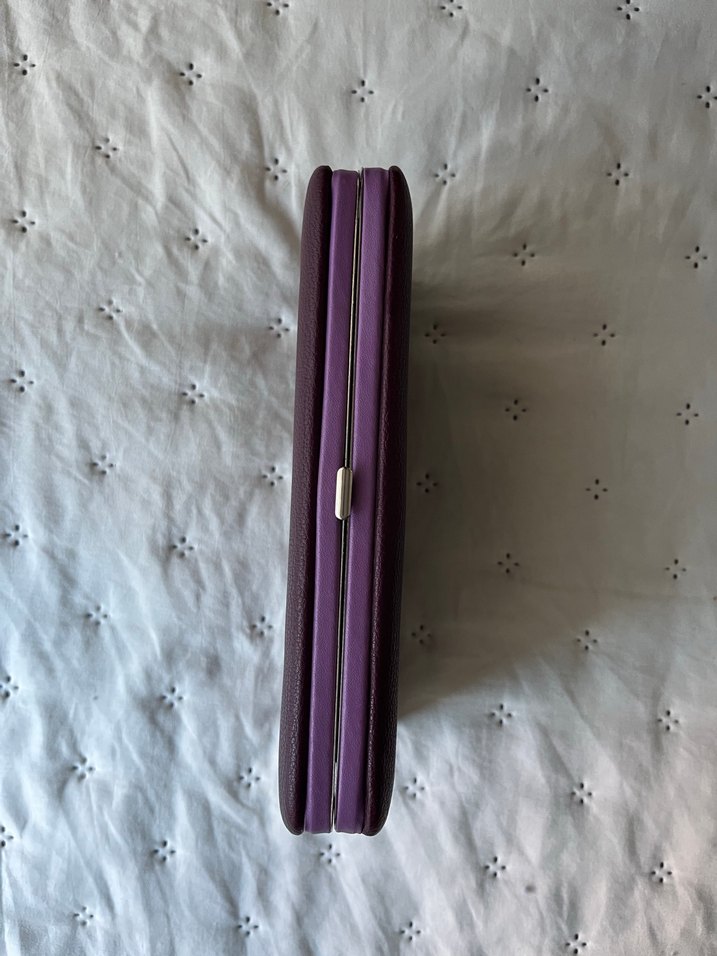 Bordo Bohem Baskılı Deri Fermuarlı Cüzdan - Görsel 3