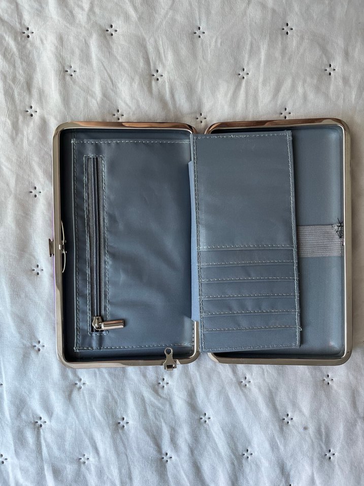 Bordo Bohem Baskılı Deri Fermuarlı Cüzdan - Görsel 5