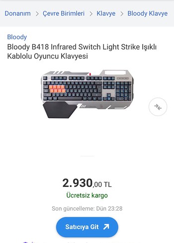 Bloody Renkli LED ışıklı oyun klavyesi - Görsel 4