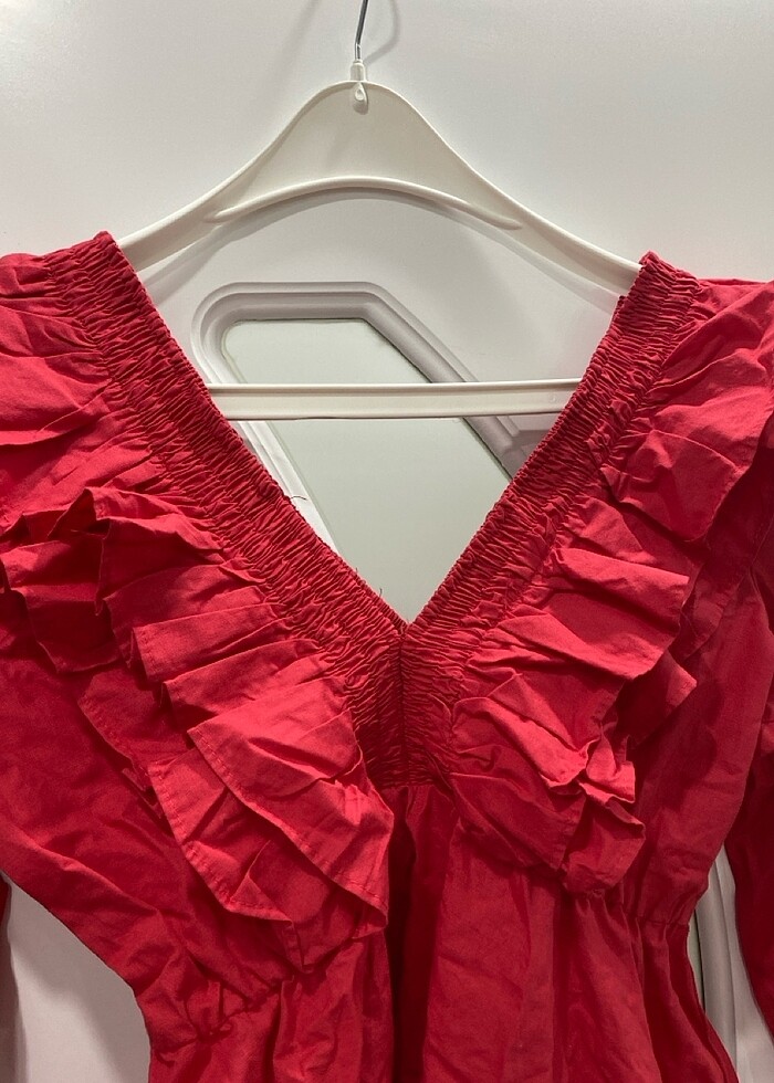 Volanlı bluz  hiç kullanılmadı ???? - Görsel 5