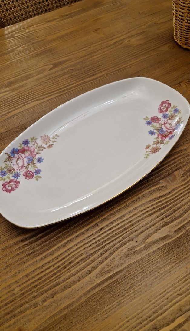 Pastel Çiçek Desenli Porselen Salata tabaı - Görsel 3