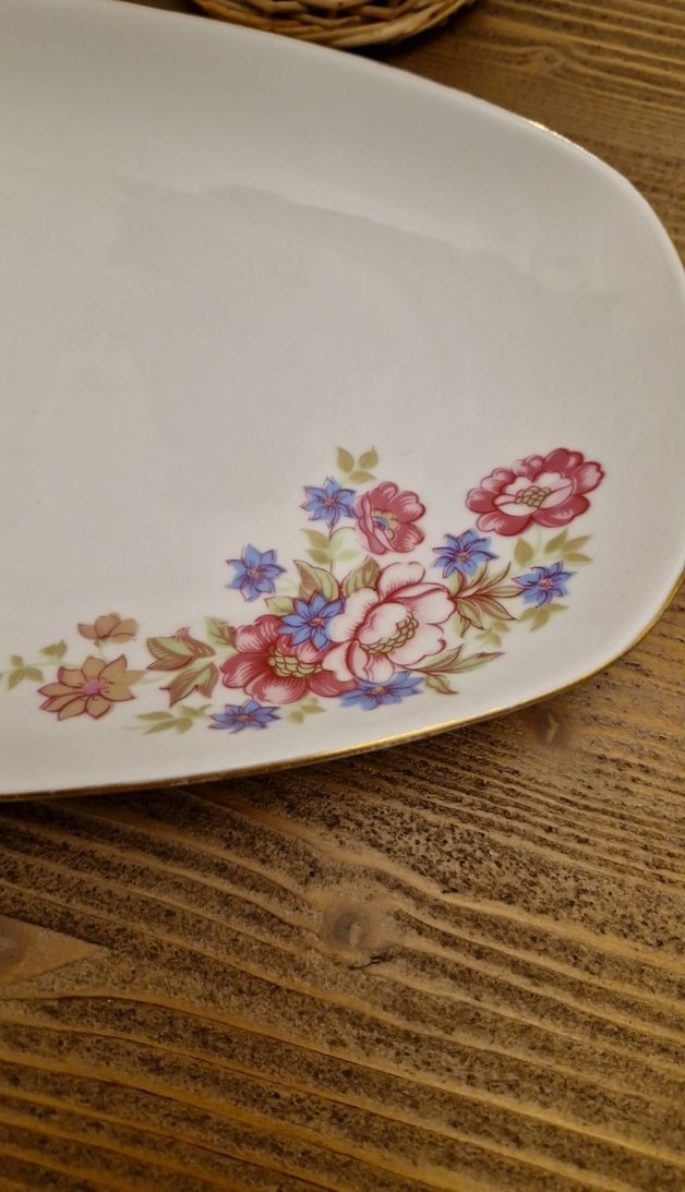 Pastel Çiçek Desenli Porselen Salata tabaı - Görsel 2