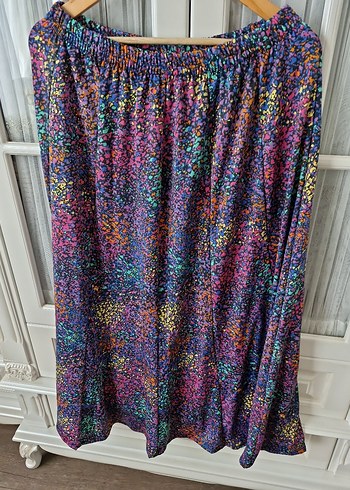 Renkli Batik Desenli Uzun Salaş Etek - Görsel 5