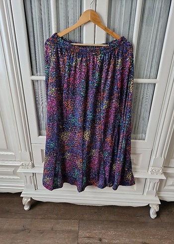 Renkli Batik Desenli Uzun Salaş Etek - Görsel 4