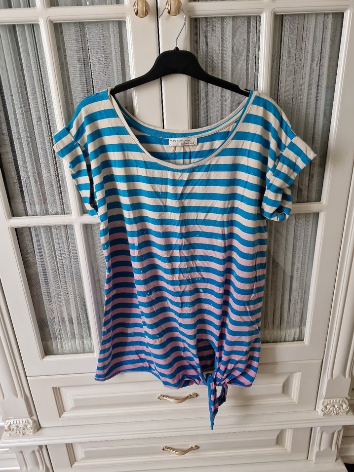 Mudo Collection Mavi cizgili penye bluz - Görsel 3