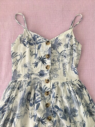 Mavi Jeans mavi çiçekli midi elbise