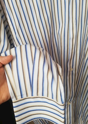 Uzun Kollu Çizgili Erkek Gömlek - Görsel 4