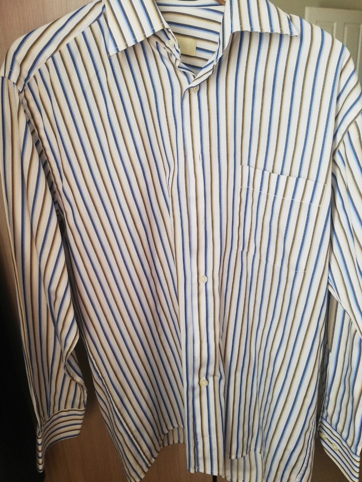 Uzun Kollu Çizgili Erkek Gömlek - Görsel 2