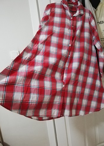 Düğmeli Kırmızı Ekose Uzun Kollu Gömlek - Görsel 2