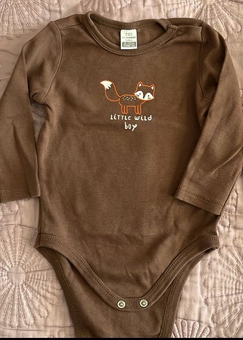Uzun Kollu Kahverengi Erkek Bebek Body - Görsel 2