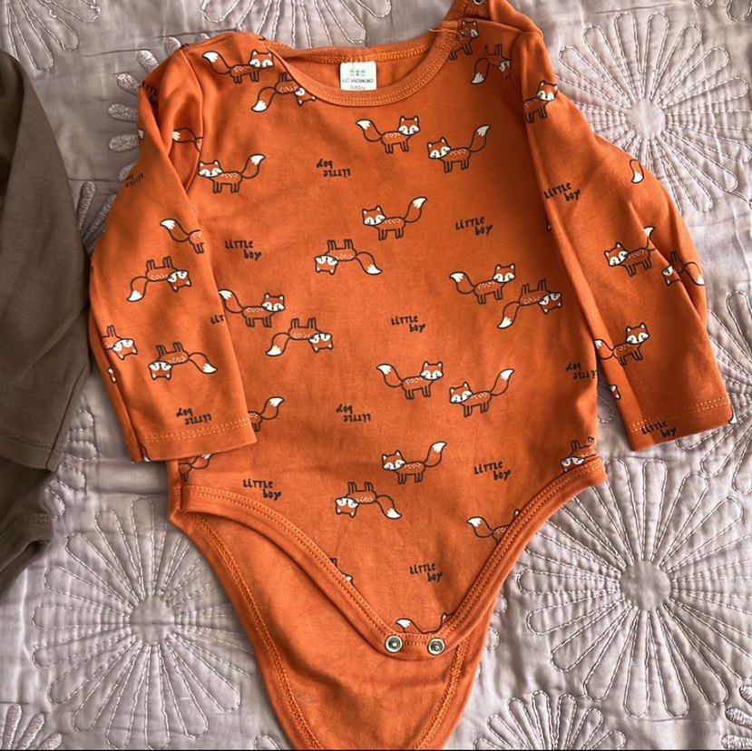 Uzun Kollu Kahverengi Erkek Bebek Body - Görsel 3