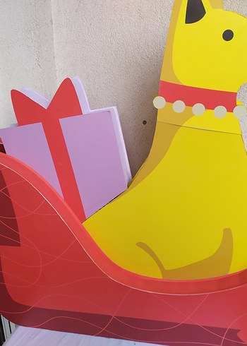 Renkli Sarı Köpek Figürlü Strafor Dekor 2 adet - Görsel 4