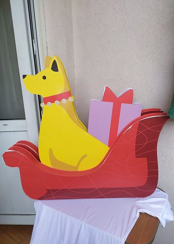 Renkli Sarı Köpek Figürlü Strafor Dekor 2 adet - Görsel 3