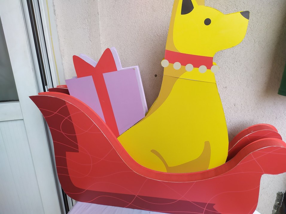 Renkli Sarı Köpek Figürlü Strafor Dekor 2 adet - Görsel 4