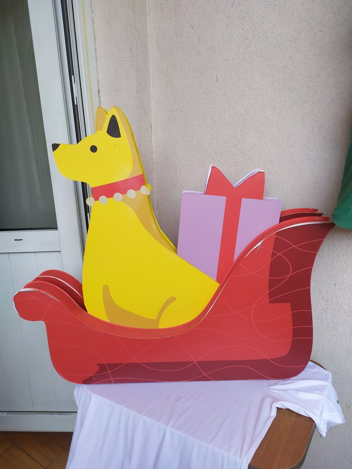 Renkli Sarı Köpek Figürlü Strafor Dekor 2 adet - Görsel 3