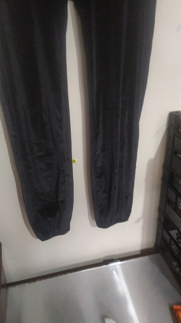 Siyah Midi Kadın Parla Kadife Spor Tayt - Görsel 2