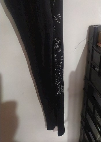 Siyah Süet Esnek Spor Kadın Taytı - Görsel 2