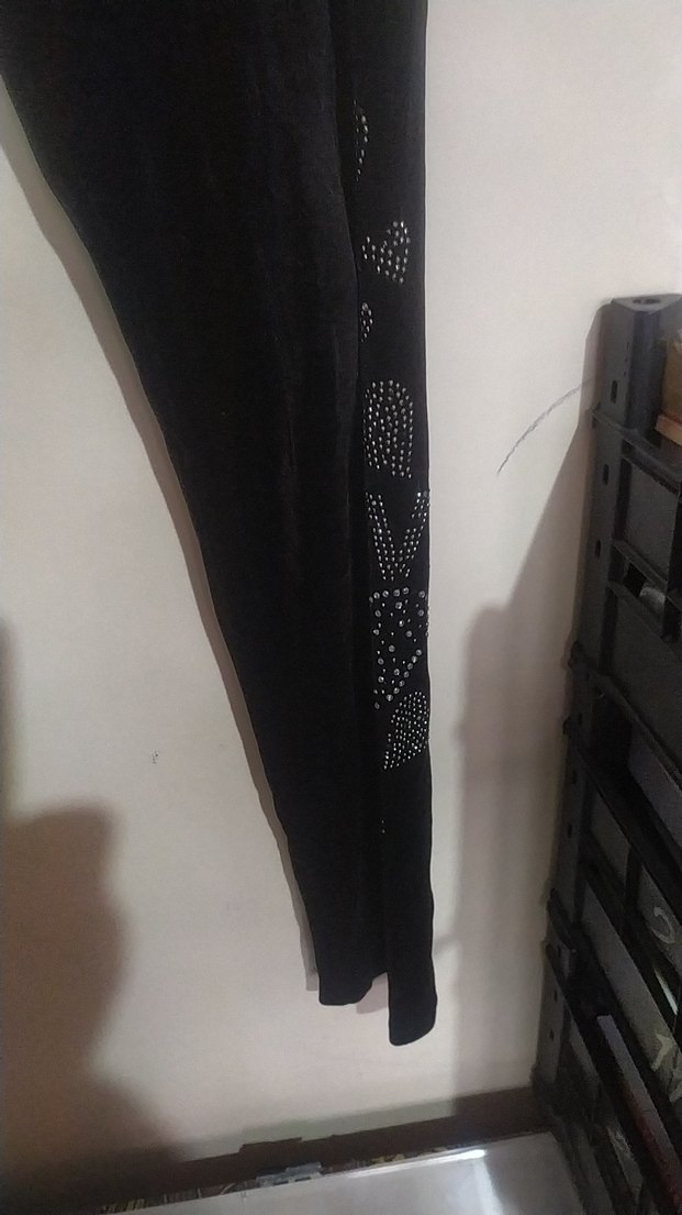 Siyah Süet Esnek Spor Kadın Taytı - Görsel 2