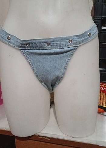 Mavi Mini Street Wear Bralet Tanga (500 takım) - Görsel 3