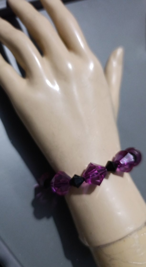 Mor ve Siyah Boncuklu Gotik Bileklik - Görsel 2