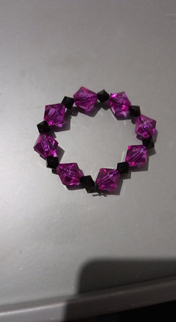 Mor ve Siyah Boncuklu Gotik Bileklik - Görsel 4