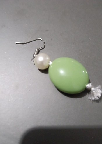 Yeşil Boncuklu Midi Kadın Küpe - Görsel 5