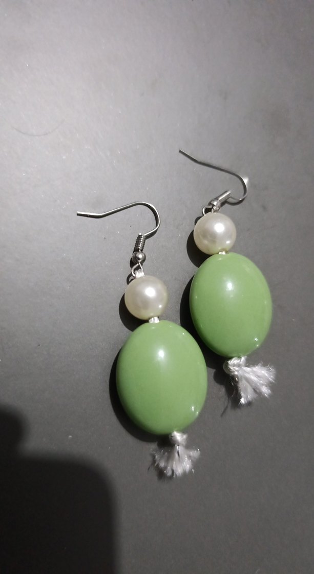 Yeşil Boncuklu Midi Kadın Küpe - Görsel 2