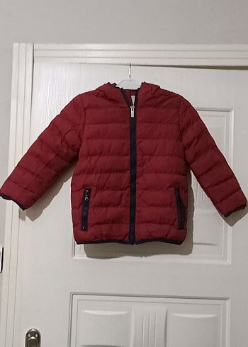 Bordo Erkek Çocuk Fermuarlı Mont - Görsel 2