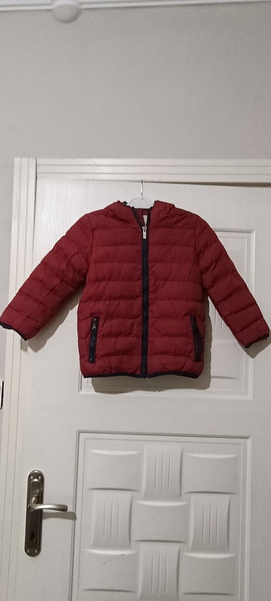 Bordo Erkek Çocuk Fermuarlı Mont - Görsel 2