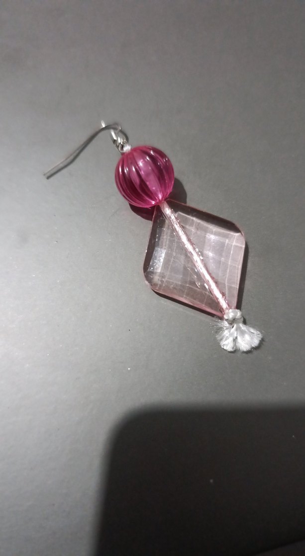 Pembe Boncuklu Midi Küpeler - Görsel 3