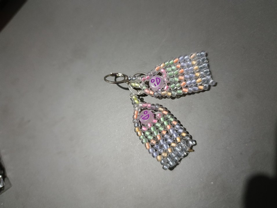 Boncuklu Midi Renkli Nakışlı Küpe - Görsel 2