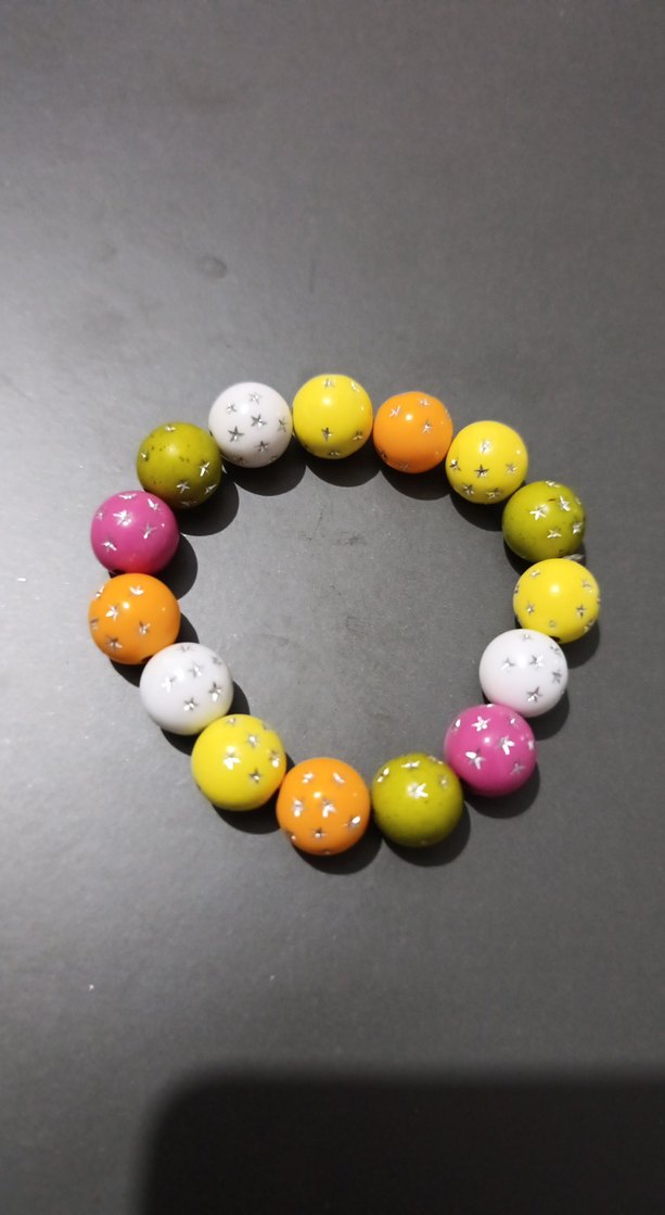 Renkli yıldız desenli Boncuklu Kadın Bileklik - Görsel 4