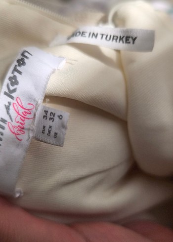 34 Beden beyaz Renk Bridal Mini Beyaz Elbise