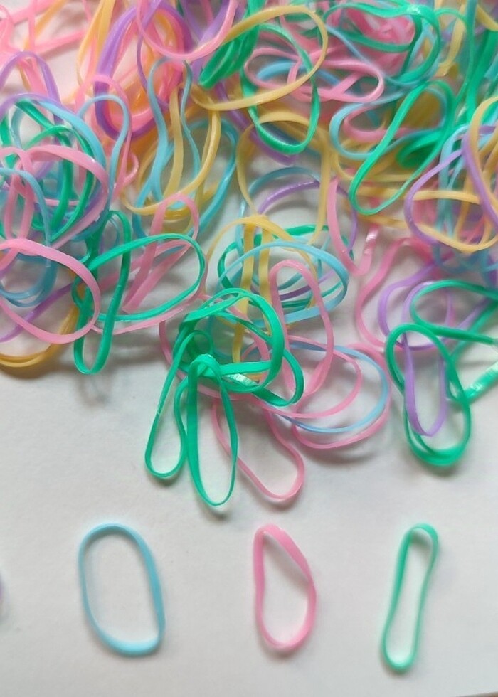 100 ADET RAHAT BOY RENKLİ SAÇ BANTLARİ - Görsel 2