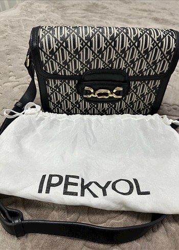 IPEKYOL Baskılı Siyah Kadın Çanta