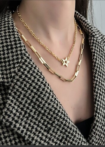 YILDIZ DETAY GOLD 2'Lİ KOLYE 