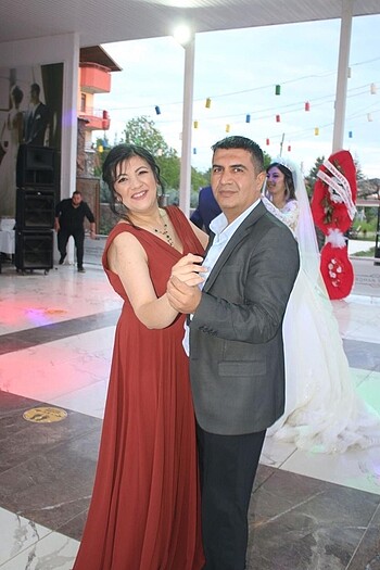44 Beden bordo Renk Şifon elbise